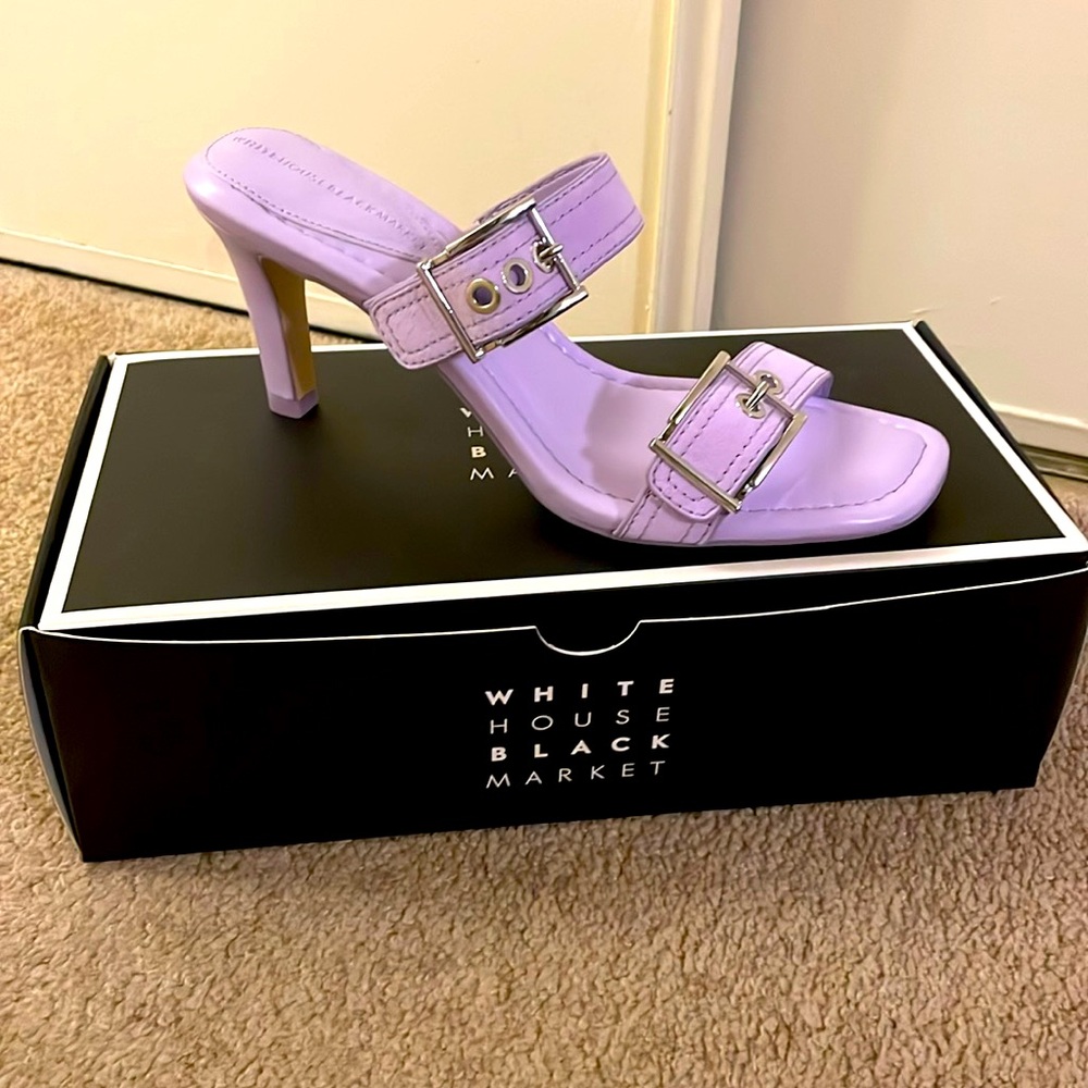 WHBM lavender slip on heels